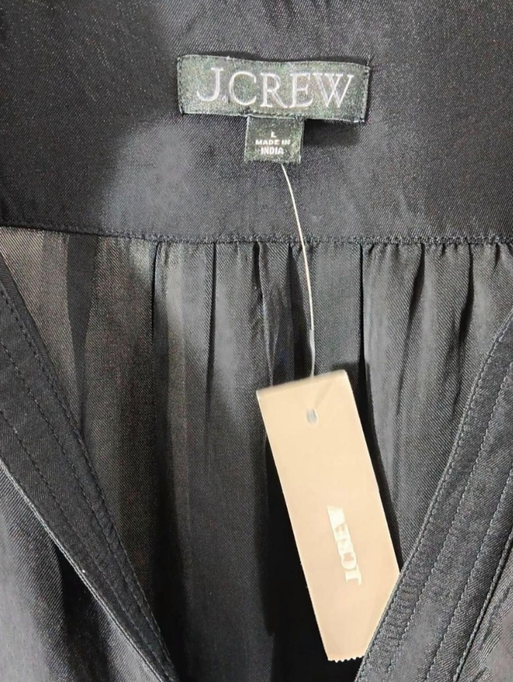 J. Crew Bungalow Black Maxi Popover Dress Women's Size Large Loungewear Casual - Picture 12 of 13